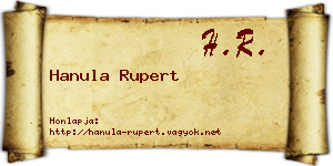 Hanula Rupert névjegykártya